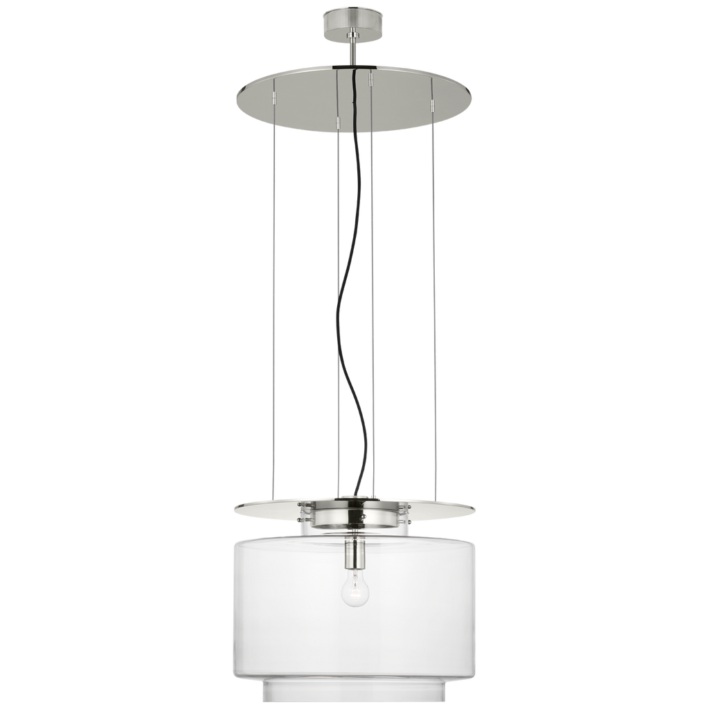 Elias 20" Floating Pendant | Polished Nickel | Clear Glass