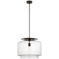 Elias 20" Pendant | Bronze | Clear Glass