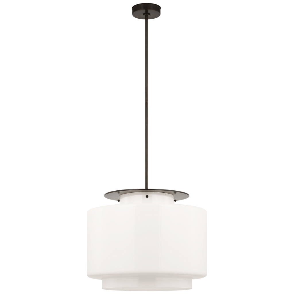 Elias 20" Pendant | Bronze | White Glass