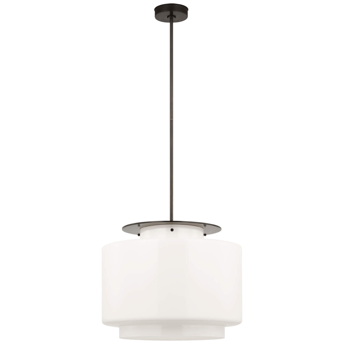 Elias 20" Pendant | Bronze | White Glass