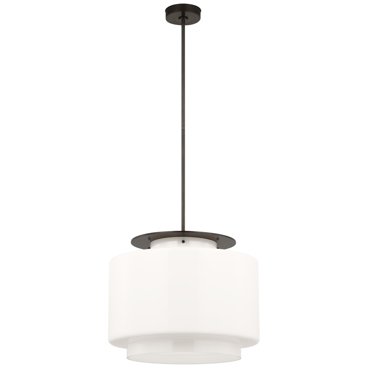 Elias 20" Pendant | Bronze | White Glass