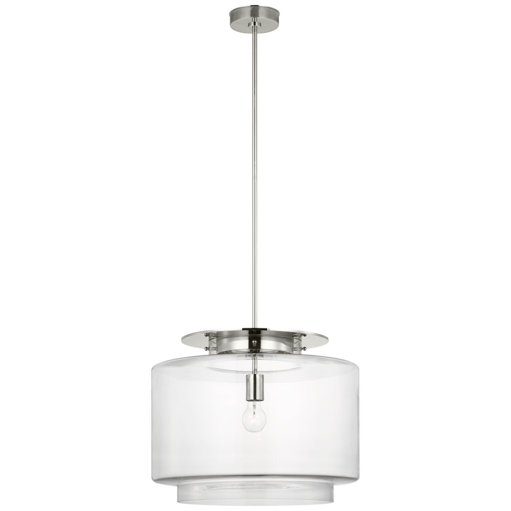 Elias 20" Pendant | Polished Nickel | Clear Glass
