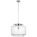 Elias 20" Pendant | Polished Nickel | Clear Glass