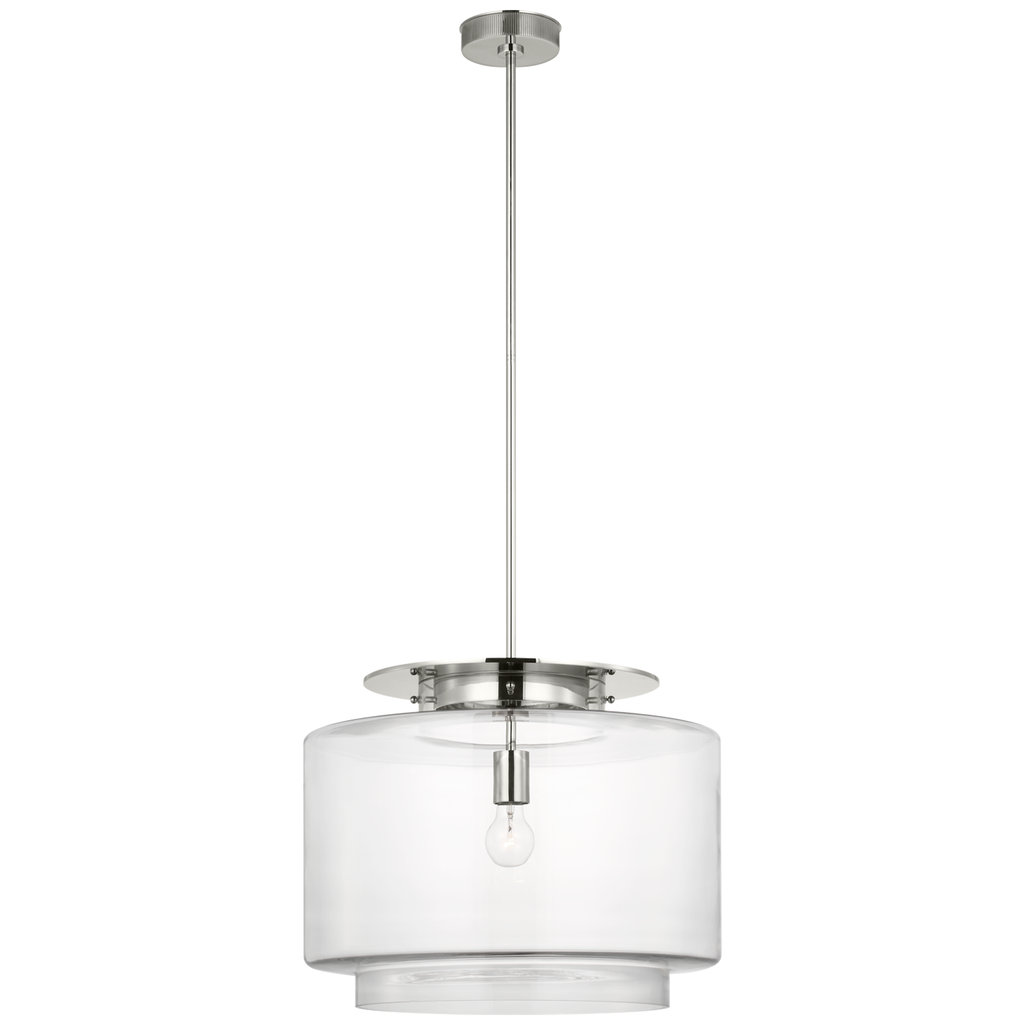 Elias 20" Pendant | Polished Nickel | Clear Glass
