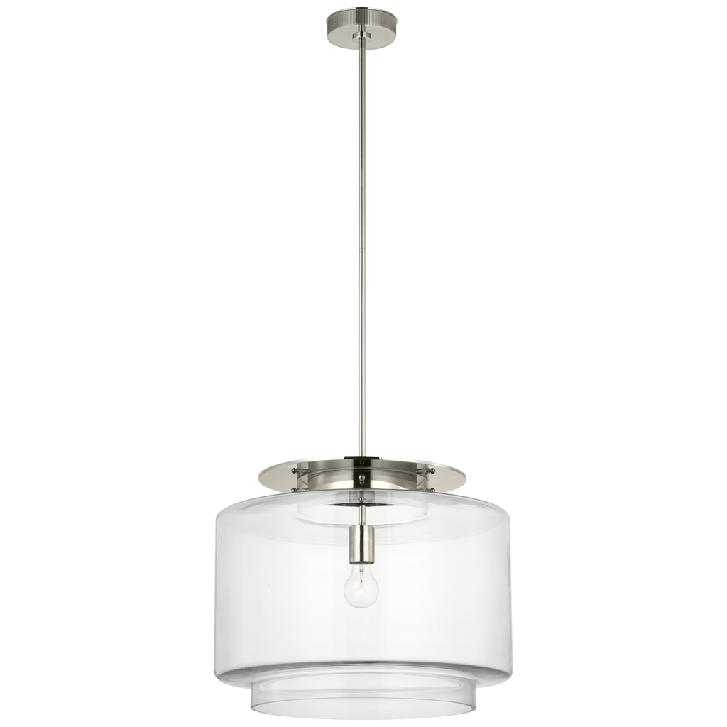 Elias 20" Pendant | Polished Nickel | Clear Glass
