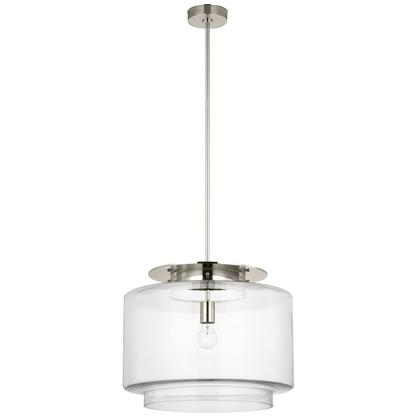 Elias 20" Pendant | Polished Nickel | Clear Glass