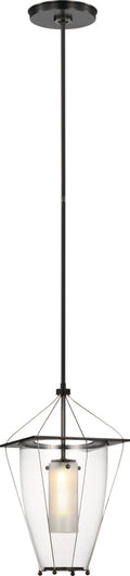 Ovalle 9" Lantern | Bronze | Clear Glass