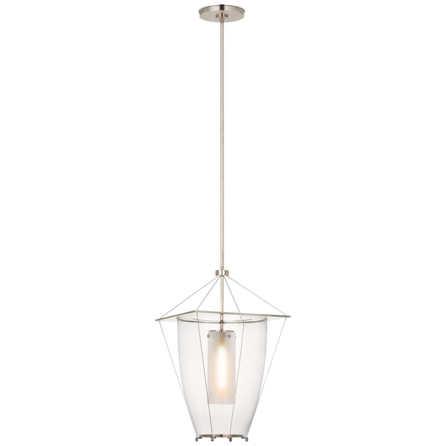 Ovalle 13" Lantern | Antique Nickel | Clear Glass