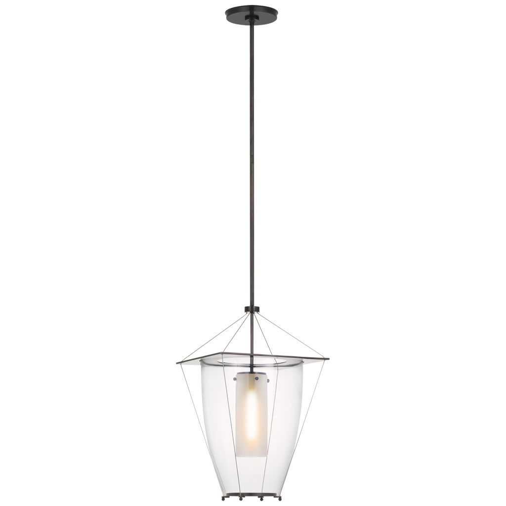 Ovalle 13" Lantern | Bronze | Clear Glass