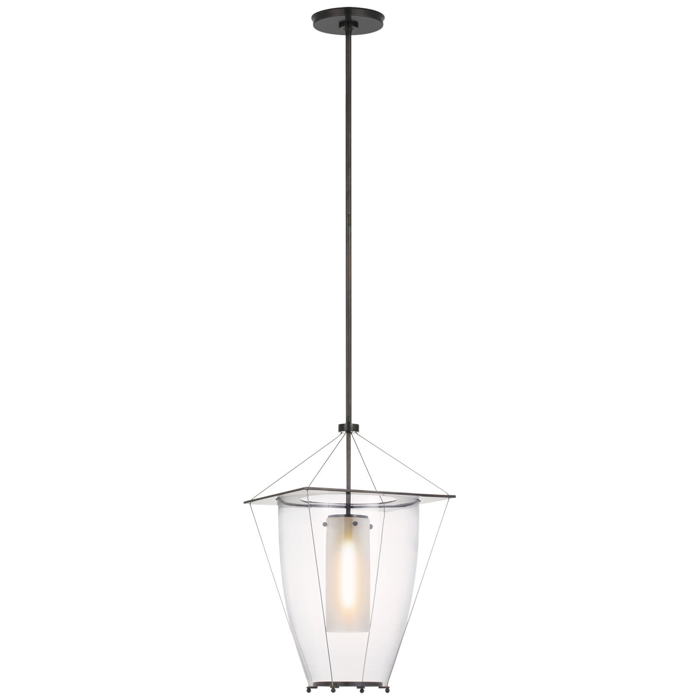 Ovalle 13" Lantern | Bronze | Clear Glass