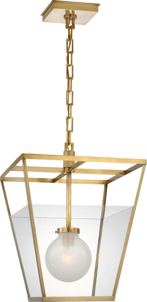 Illume 18" Lantern | Antique Brass | Clear Glass