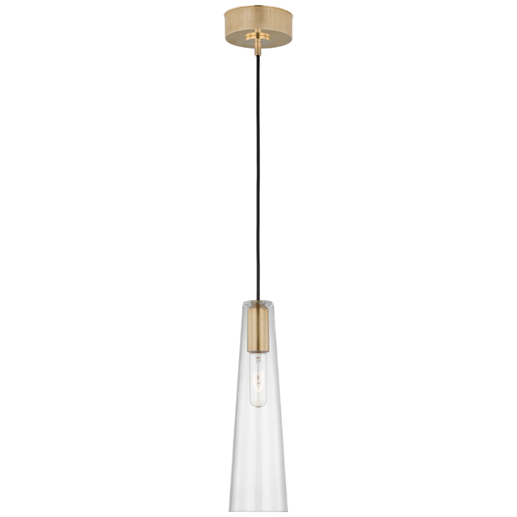 Osvaldo 4" Single Pendant | Antique-Burnished Brass | Clear Glass
