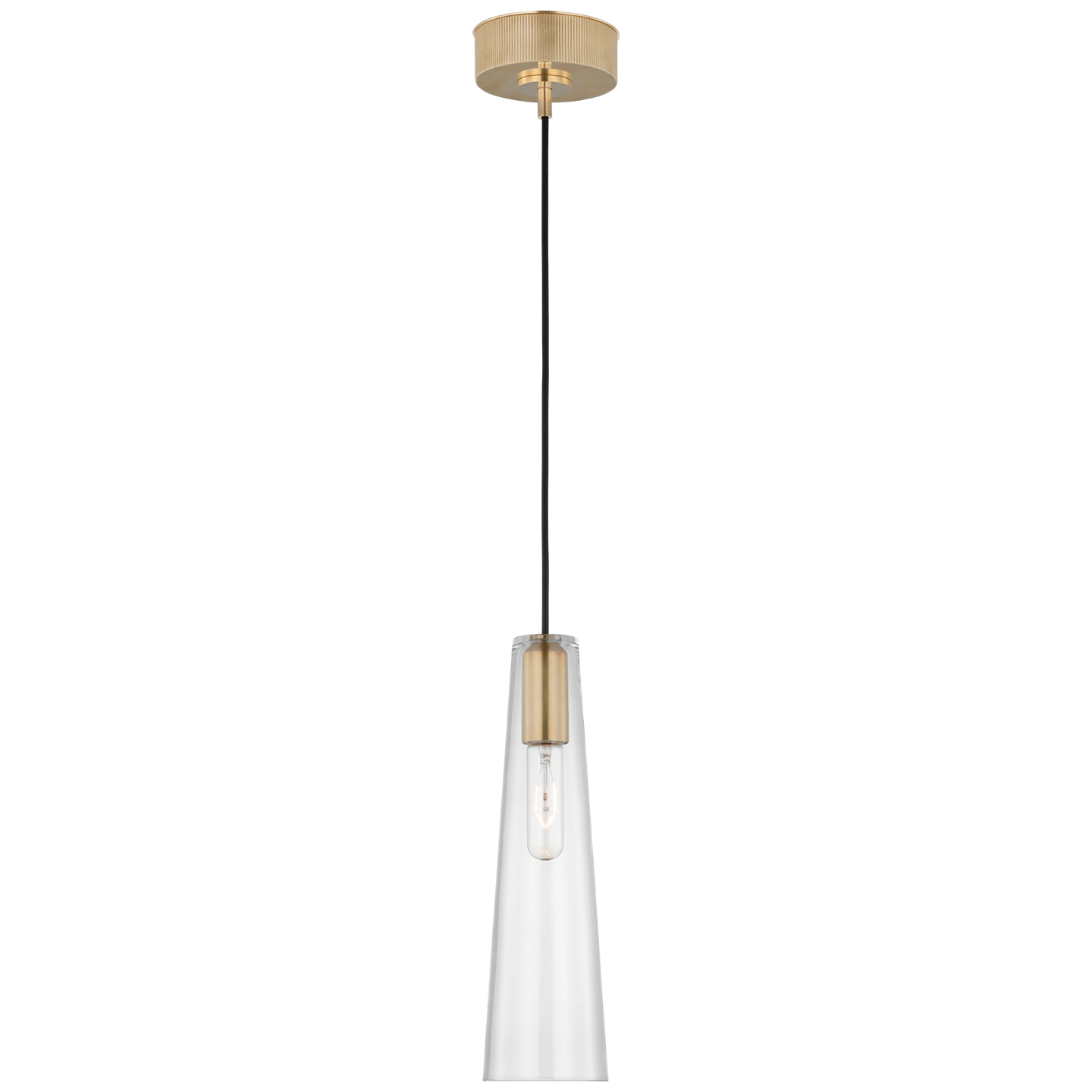 Osvaldo 4" Single Pendant | Antique-Burnished Brass | Clear Glass
