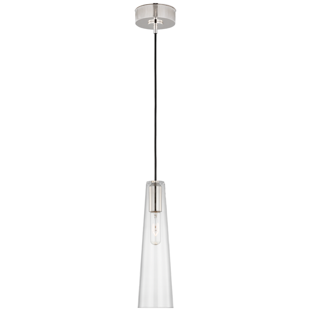 Osvaldo 4" Single Pendant | Polished Nickel | Clear Glass