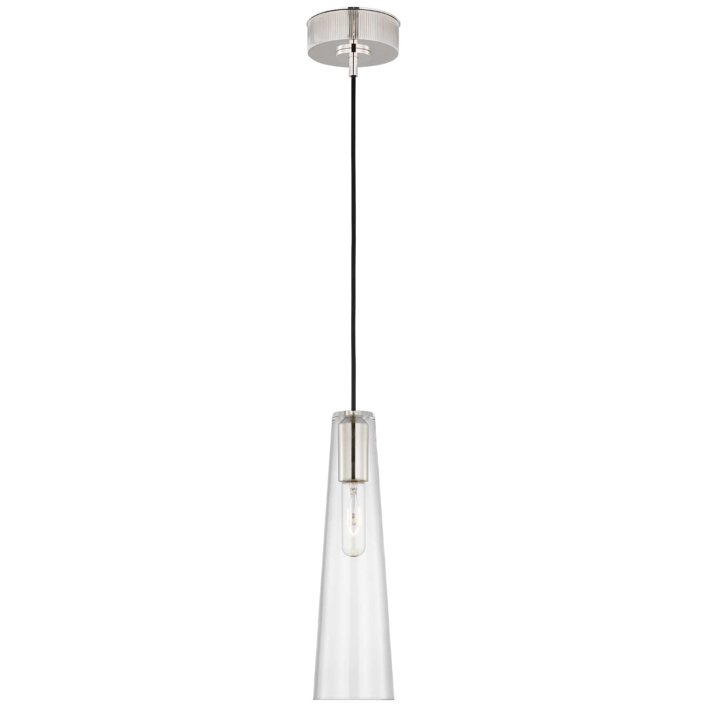 Osvaldo 4" Single Pendant | Polished Nickel | Clear Glass