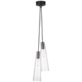 Osvaldo 4" Double Pendant | Bronze | Clear Glass