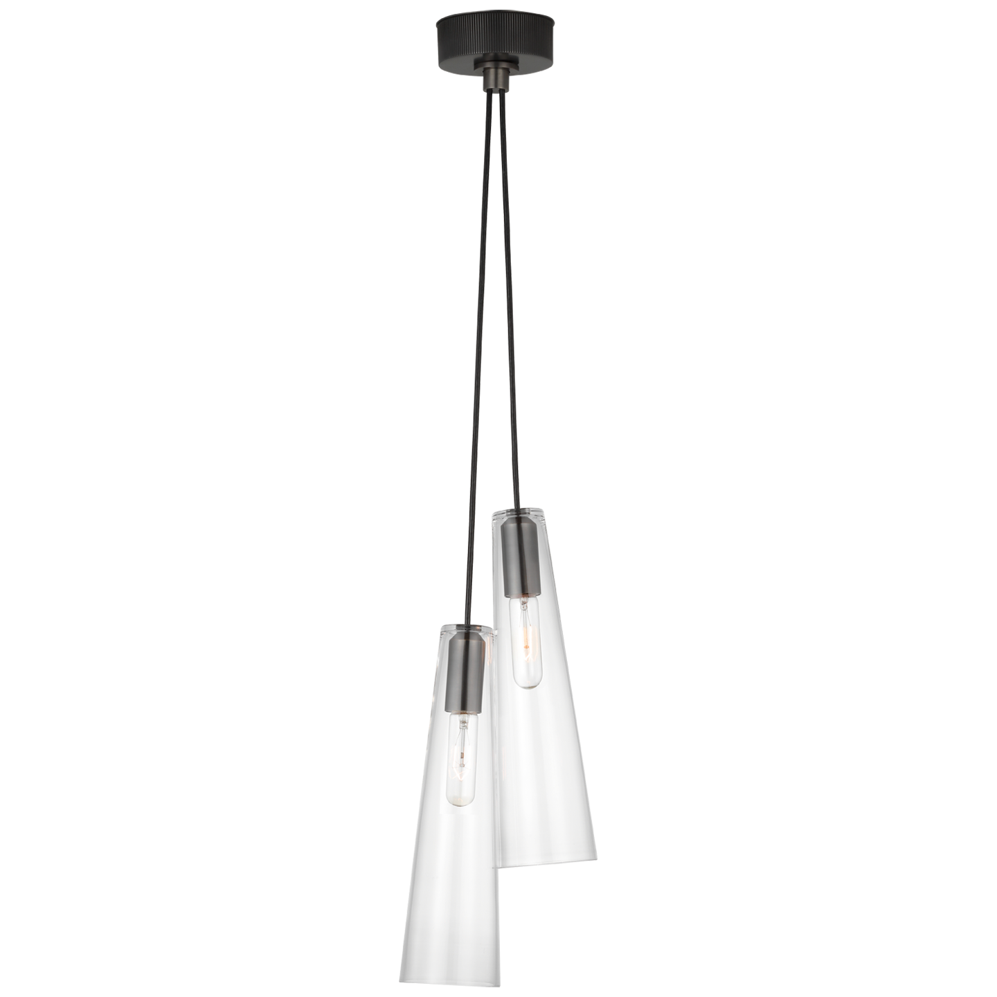 Osvaldo 4" Double Pendant | Bronze | Clear Glass
