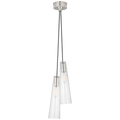 Osvaldo 4" Double Pendant | Polished Nickel | Clear Glass