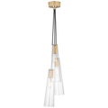 Osvaldo 4" Triple Pendant | Antique-Burnished Brass | Clear Glass