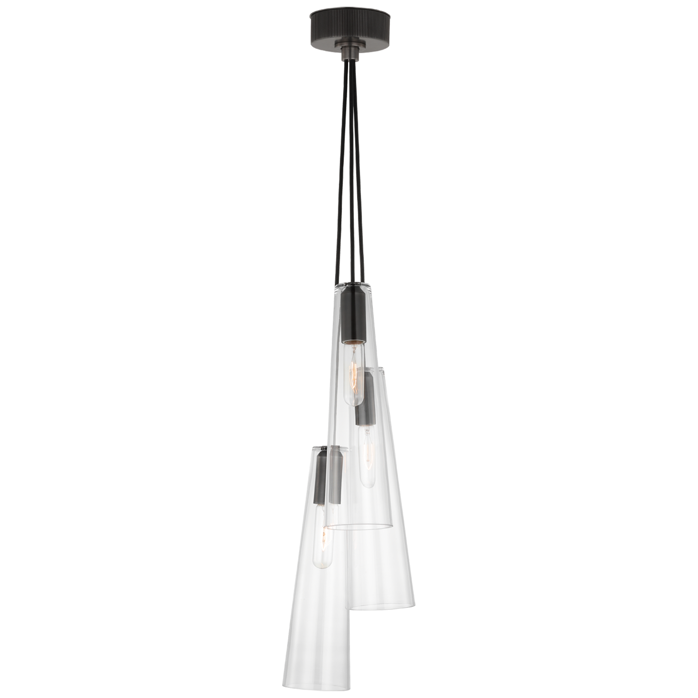 Osvaldo 4" Triple Pendant | Bronze | Clear Glass