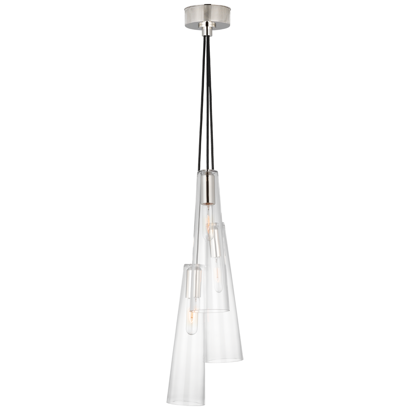 Osvaldo 4" Triple Pendant | Polished Nickel | Clear Glass