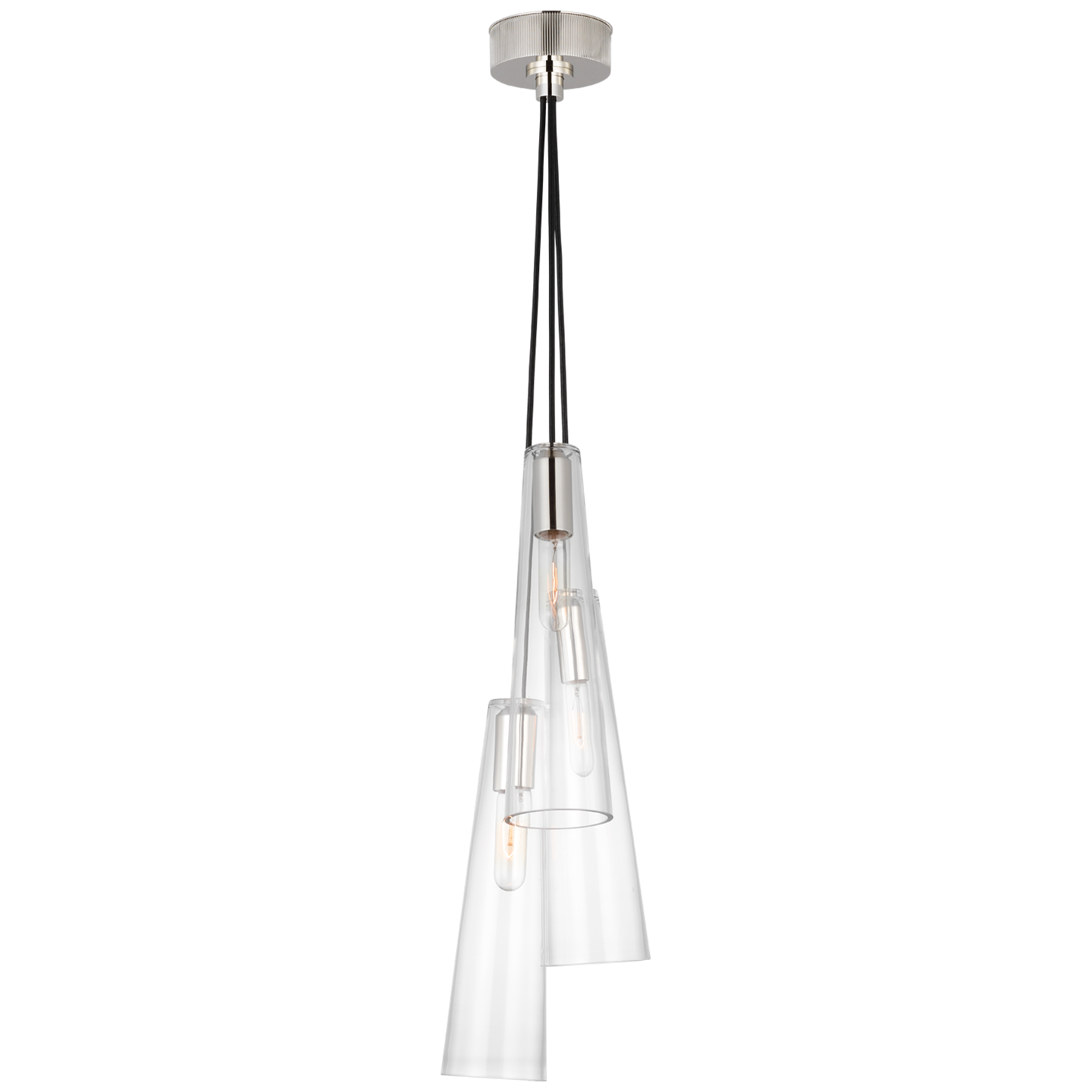 Osvaldo 4" Triple Pendant | Polished Nickel | Clear Glass