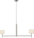 Brontes Large Linear Chandelier | Polished Nickel | Linen Shades