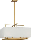 Jase Extra Large Hanging Shade | Antique Brass | Linen Shade