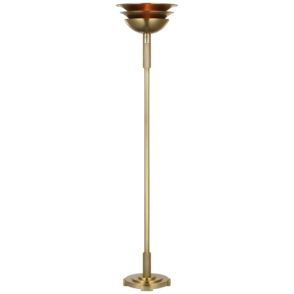 Langton 70" Torchiere Floor Lamp | Natural Brass