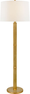 Barrett Large Knurled Floor Lamp | Natural Brass | Linen Shade