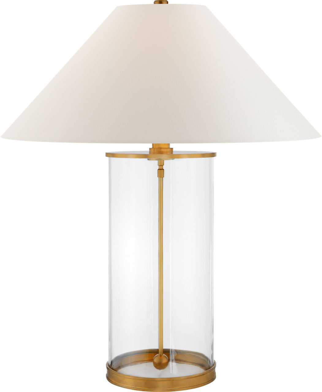 Modern Table Lamp | Natural Brass | White Paper Shade