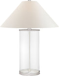Modern Table Lamp | Polished Silver | White Paper Shade