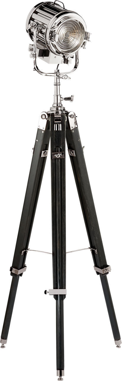 Montauk Search Light Floor Lamp | Ebony and Polished Nickel