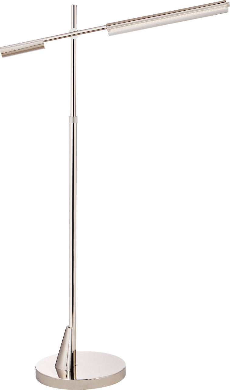 Daley Adjustable Floor Lamp | Polished Nickel | Clear Acrylic