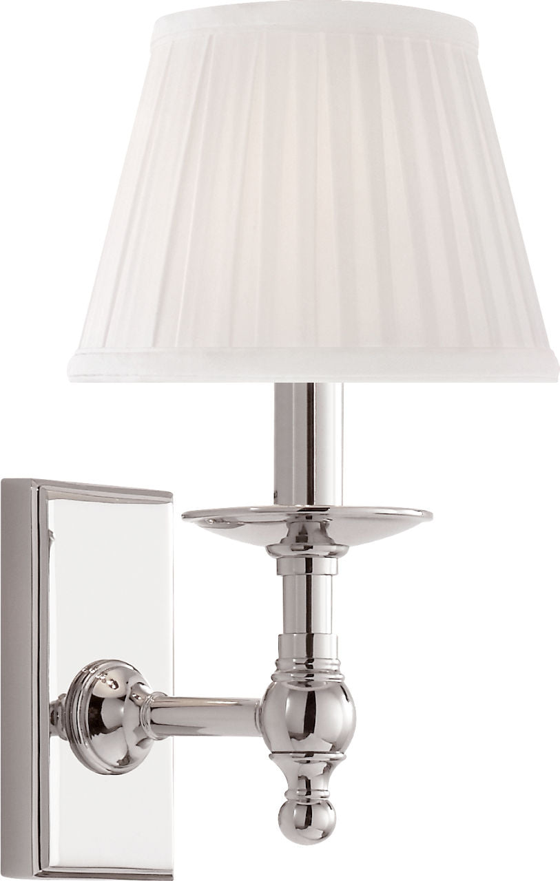Payson Sconce | Polished Nickel | Silk Shade