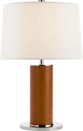 Beckford Table Lamp | Saddle Leather | Linen Shade