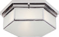 Berling Small Flush Mount | Polished Nickel | Frosted Glass