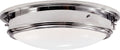 Marine Porthole Large Flush Mount | Polished Nickel | White Glass