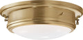 Marine Porthole Medium Flush Mount | Natural Brass | White Glass
