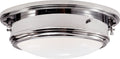 Marine Porthole Medium Flush Mount | Polished Nickel | White Glass
