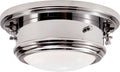 Marine Porthole Small Flush Mount | Polished Nickel | White Glass