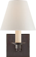 Evans Single Arm Sconce | Bronze | Percale Shade