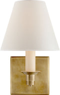 Evans Single Arm Sconce | Natural Brass | Percale Shade
