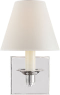Evans Single Arm Sconce | Polished Nickel | Percale Shade