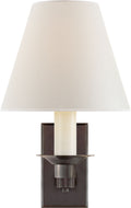 Evans Library Sconce | Bronze | Percale Shade