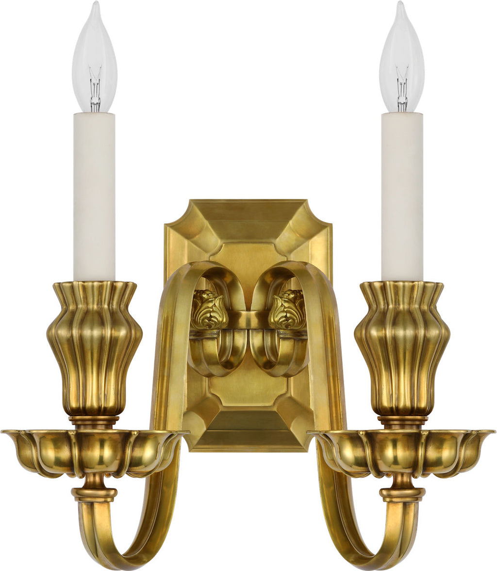 Falaise Double Sconce | Natural Brass