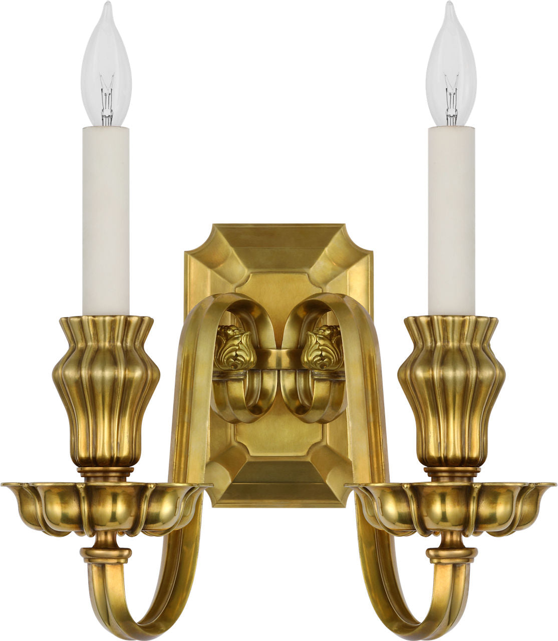 Falaise Double Sconce | Natural Brass