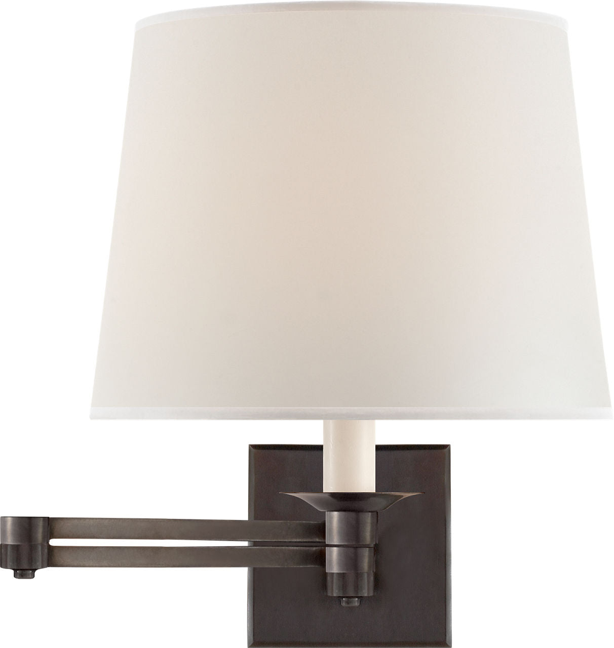 Evans Swing Arm Sconce | Bronze | Percale Shade