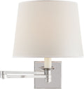 Evans Swing Arm Sconce | Polished Nickel | Percale Shade