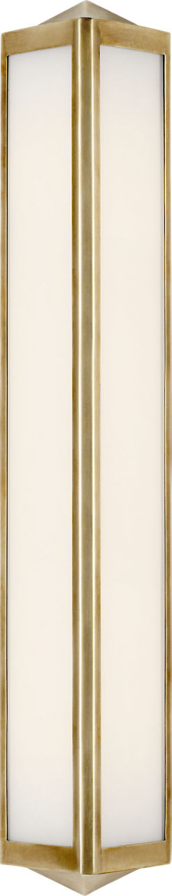 Geneva Medium Sconce | Natural Brass | White Glass